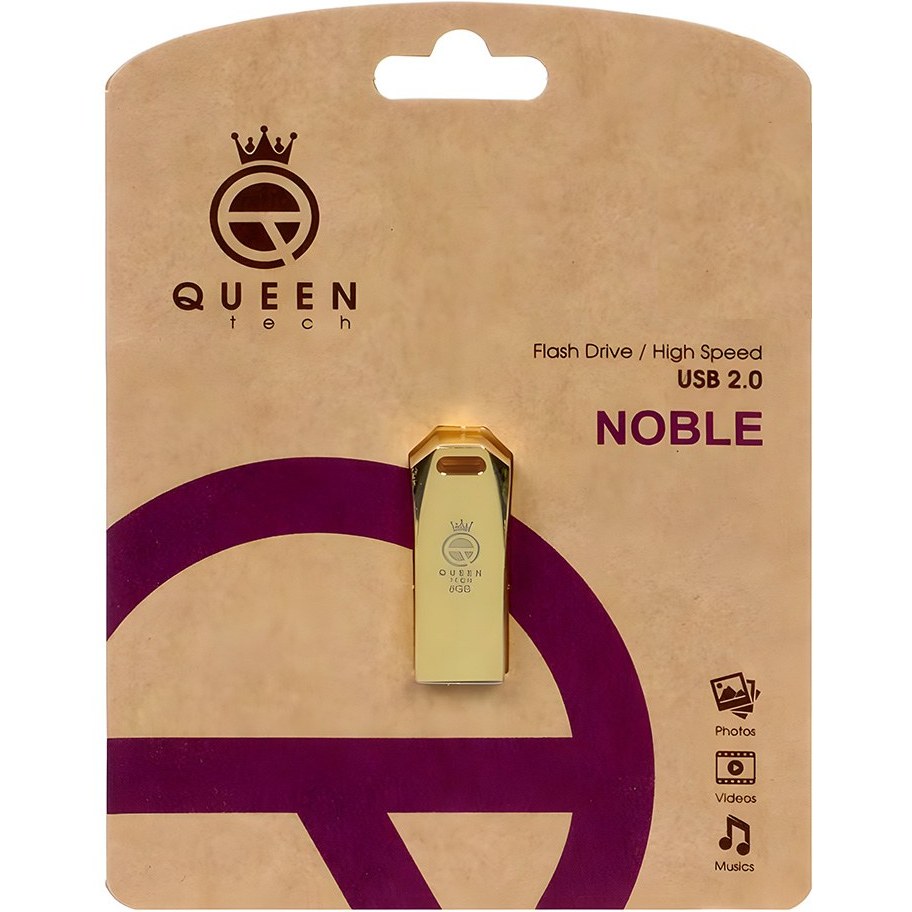 فلش مموری 64 گیگابایت کویین تک مدل Queen Tech noble 2.0 با گارانتی مادام العمر شرکتی