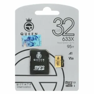 کارت حافظه micro SD HC کوئین تک مدل A1-v30-633x کلاس 10 استاندارد UHS-I U3 سرعت 95MBps ظرفیت 32 گیگابایت به همراه آداپتور SD