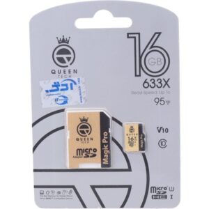 کارت حافظه Micro SD HC کوئین تک مدل V10-633X Magic pro کلاس 10 استاندارد UHS-l U1 سرعت 95mbps ظرفیت 16 گیگابایت