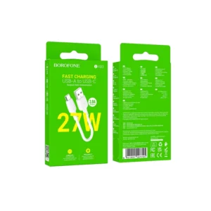 کابل تبدیل USB به USB-C بروفون مدل BX93 27W طول 0.25 متر