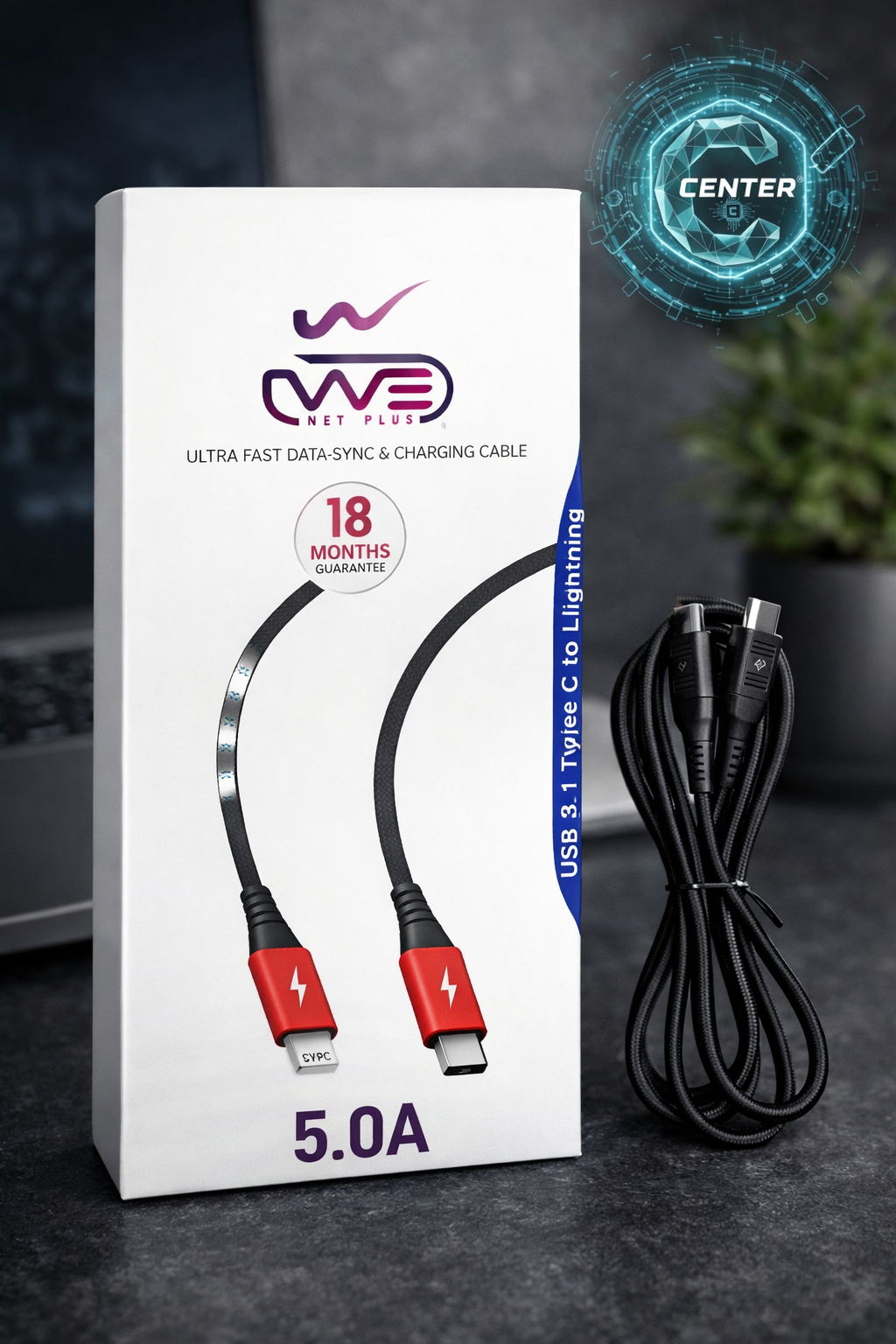 کابل شارژ کنفی USB-C به لایتنینگ ای تی لینک مدل ETW001 با گارانتی
