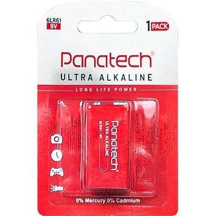 باتری کتابی پاناتک مدل 6LR61 آلکالاین ۹ ولت