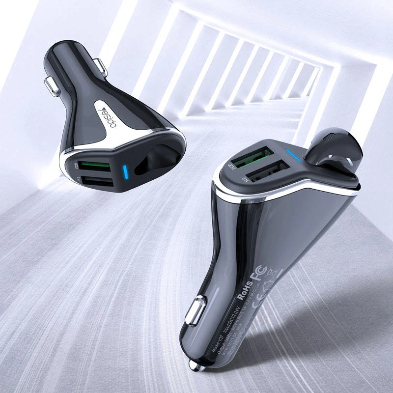 شارژر فندکی یسیدو مدل Y37-HB01 به همراه هندزفری بلوتوث