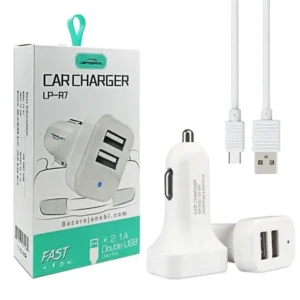 شارژر فندکی لاپرامول مدل LP-R7 به همراه کابل تبدیل USB-C